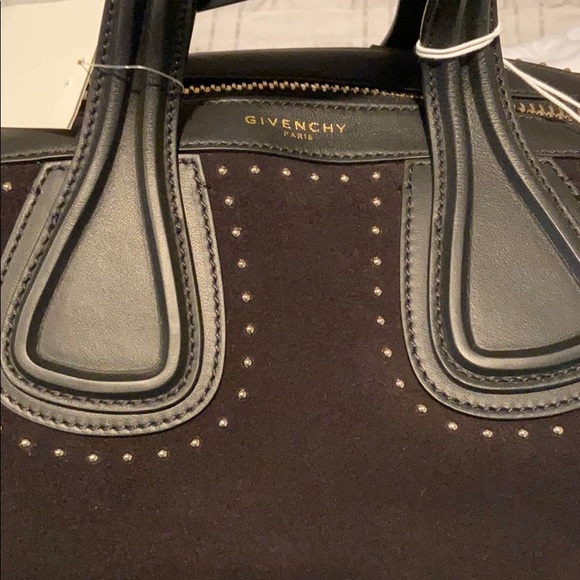 🎁Givenchy nightingale black suede studded satchel - Picture 7 of 9
